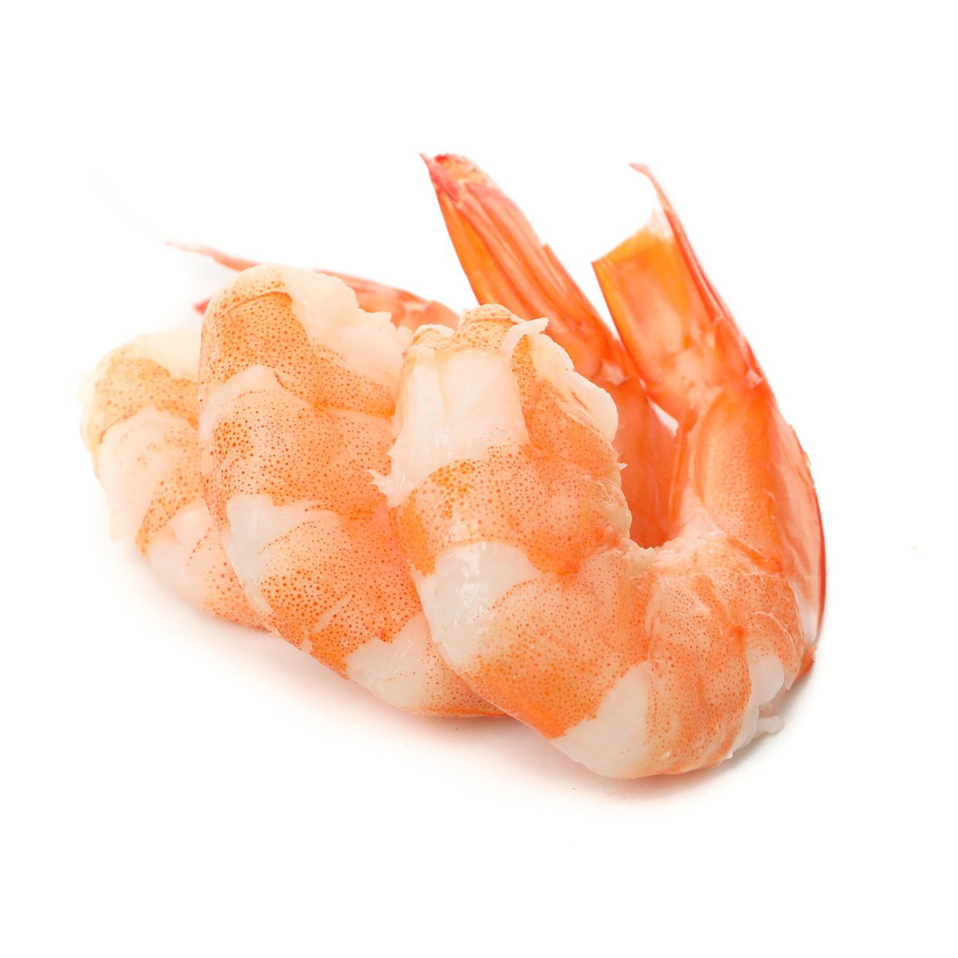 Delicious shrimps isolated on white background. Seafood